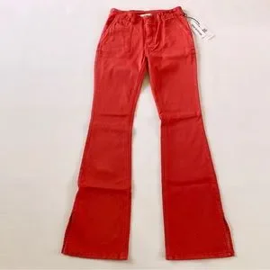 Urban Outfitters BDG Skinny Puddle Jean Stretch Slit Red Orange New 27  Waist